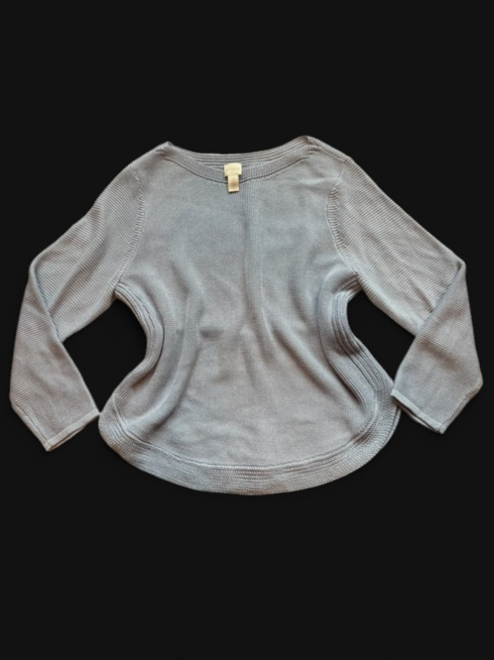 Chico's Knit Pale Blue + Sparkle Long-Sleeve Top